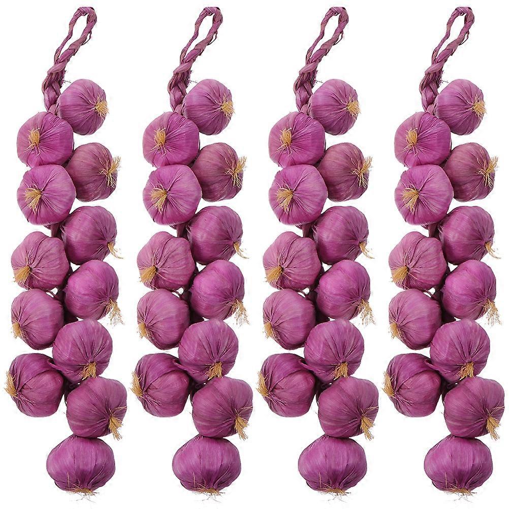 Hanging Fake Garlic String for Decoration 12Pcs Purple Photo Models