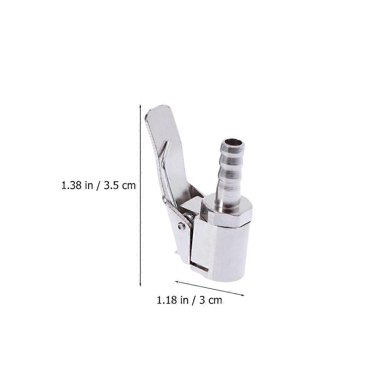 Car Inflator Valve Connector Clip for Pneumatic System Silver 1Pack