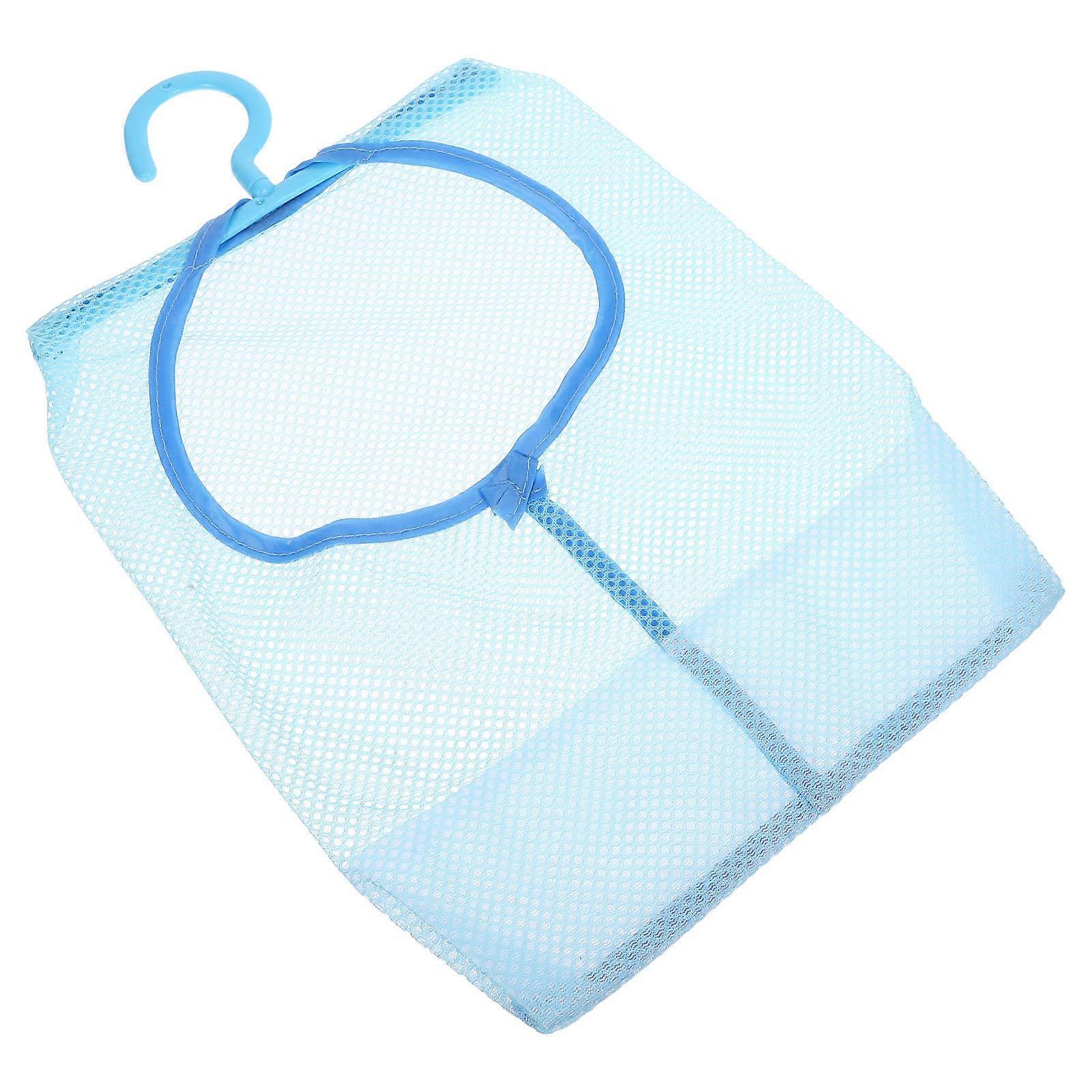 Clothesline Bag Mesh Kitchen Storage for Drying Clothes 2Pcs Blue
