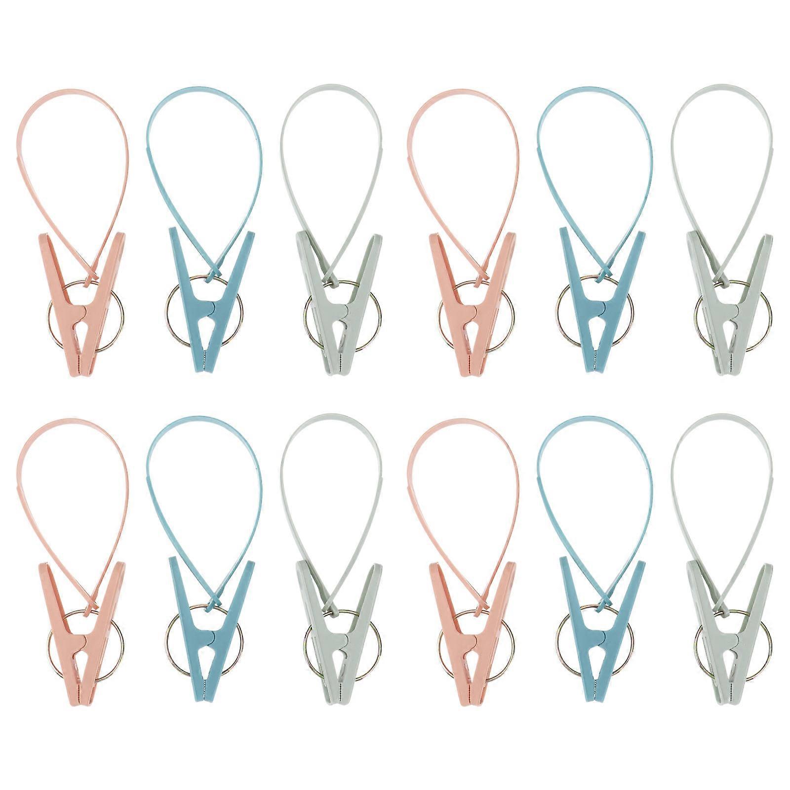 Clothespin for Clothes Plastic Windproof Clips for Clamping Clothes 24Pcs