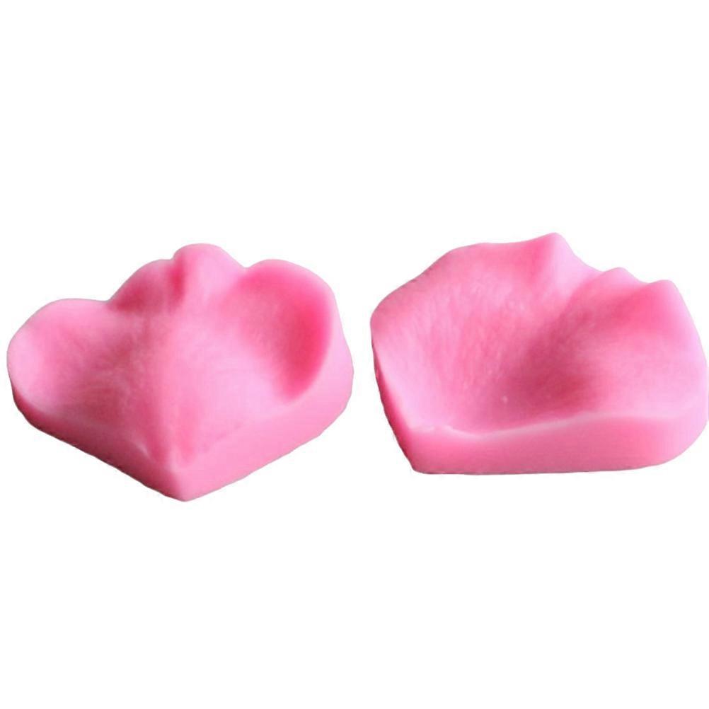 Pink Petal Shape Silicone Mold for Cake Fondant Mousse 4Pcs Baking Set