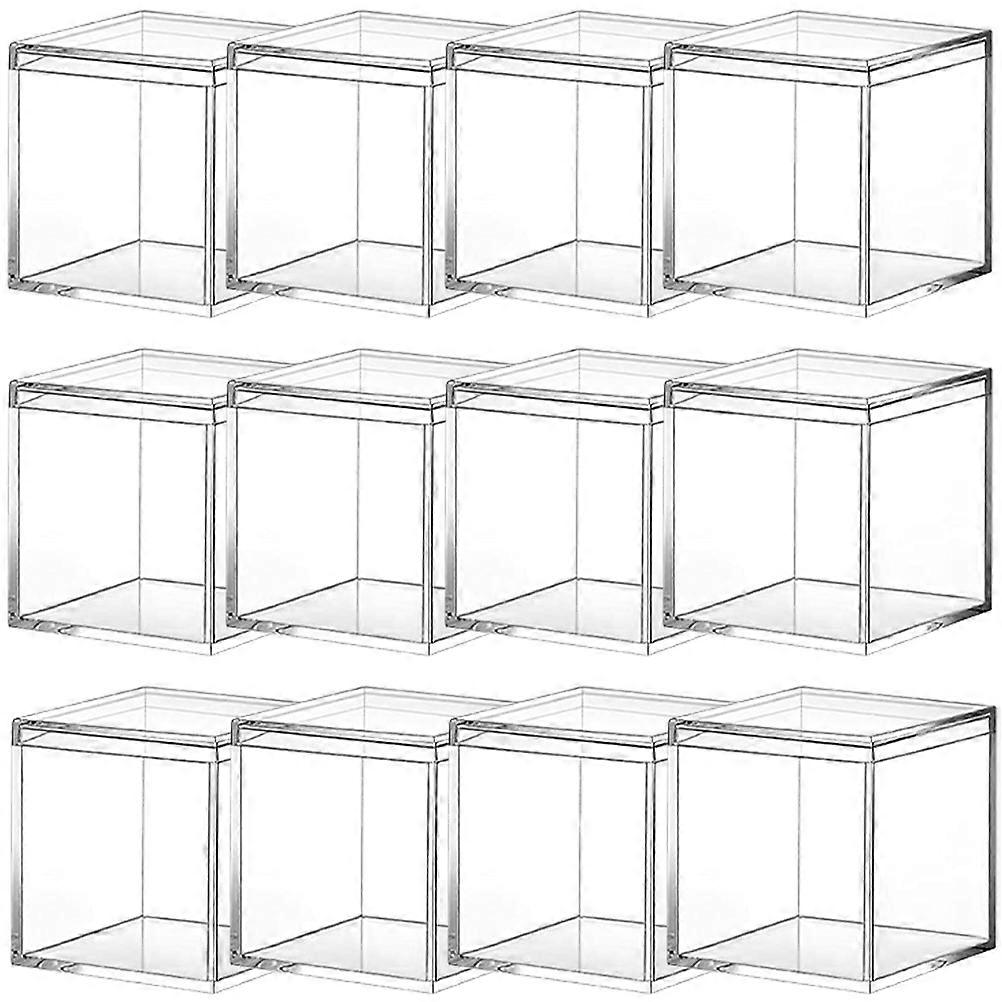 Transparent Acrylic Candy Boxes with Lid 108Pcs Square Storage for Decoration and Packaging in Simple Design for Various Occasions