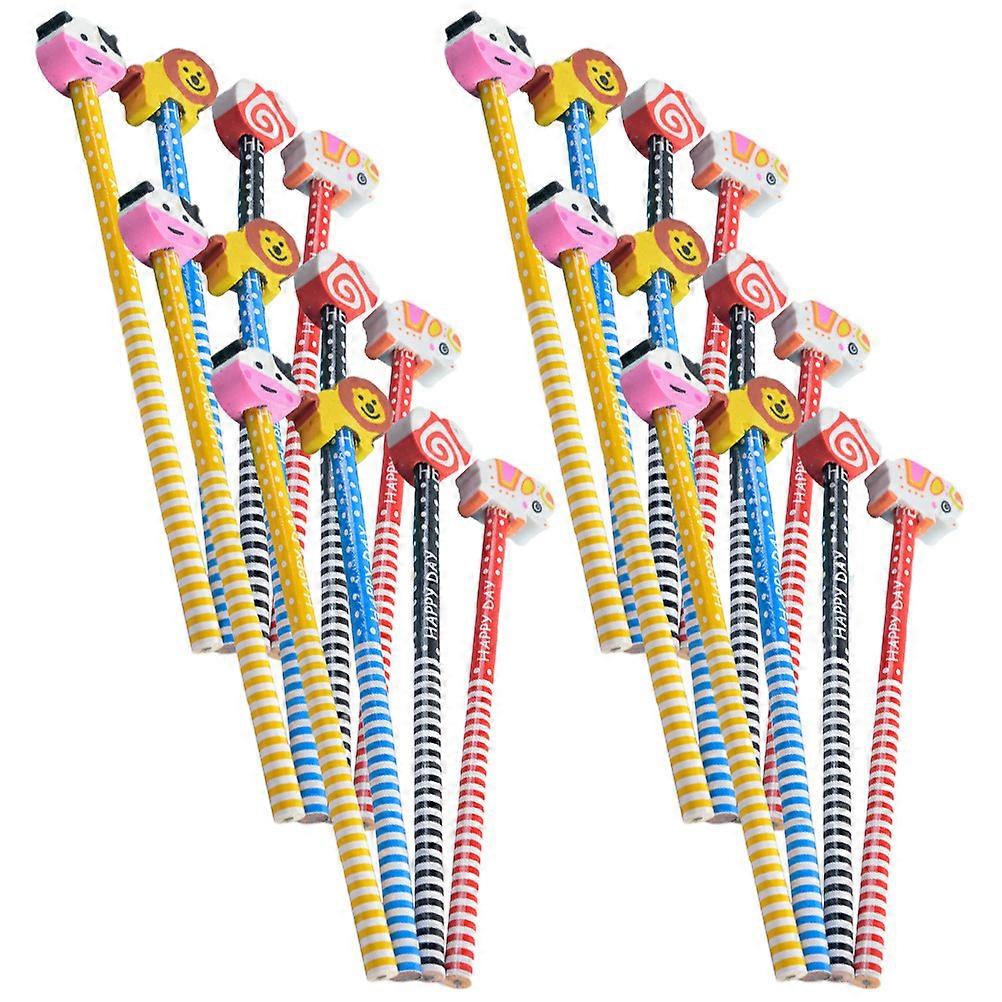 60 Pcs Kids Pencils With Cartoon Erasers Ergonomic Cylindrical Shape Ideal For Students And Artists Perfect For Drawing And Sketching