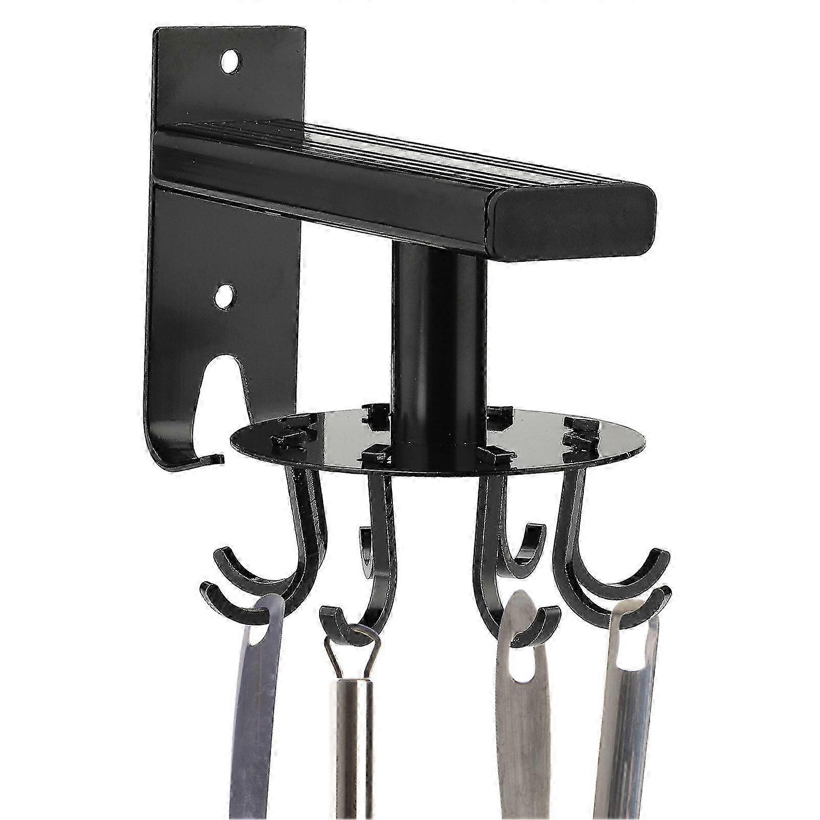 2025 Wall Mounted Kitchen Hook Bracket Kitchen Rotate Storage Rack with 6pcs/8pcs Hooks