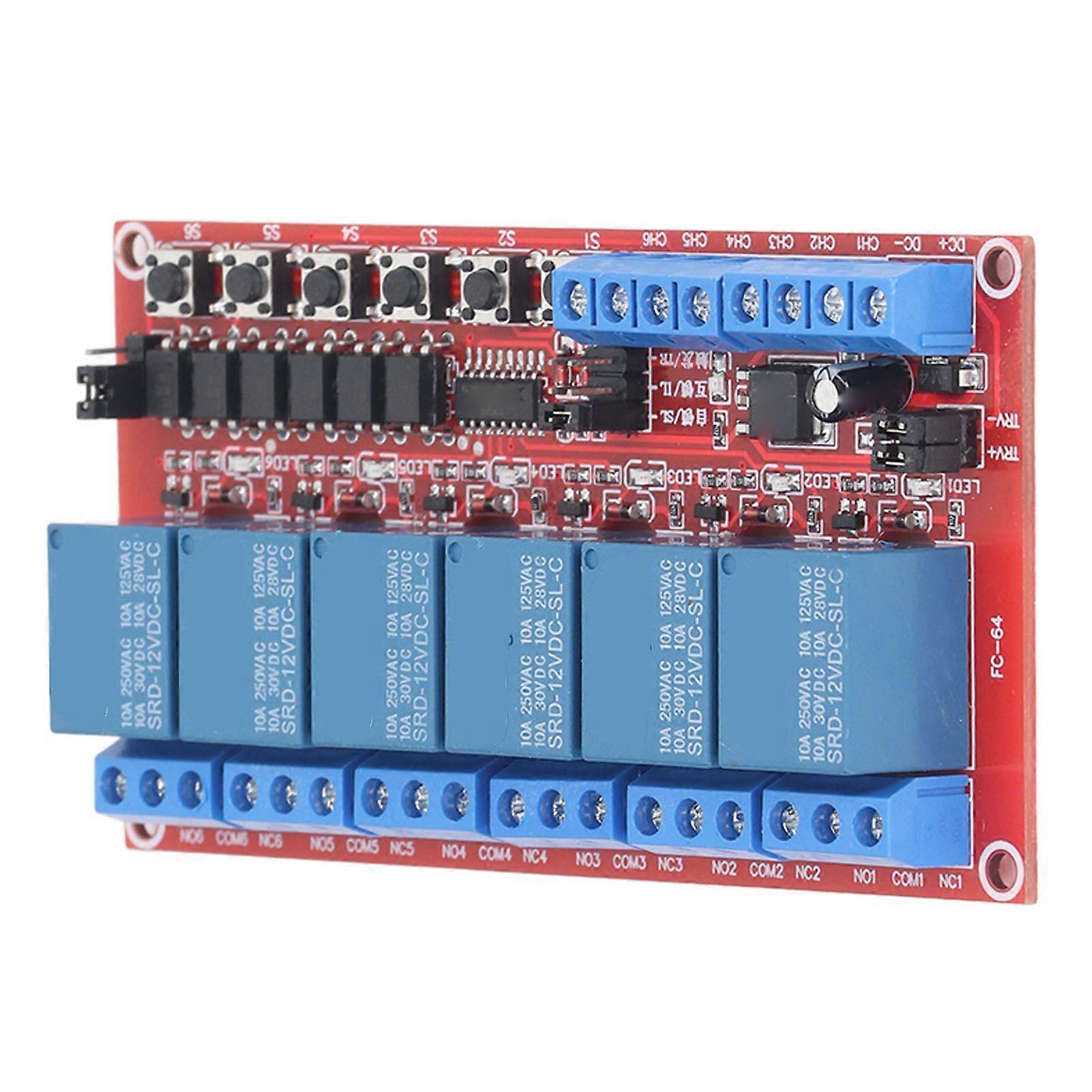 High quality  6-way interlock switch 5V12V24V relay module high and low level