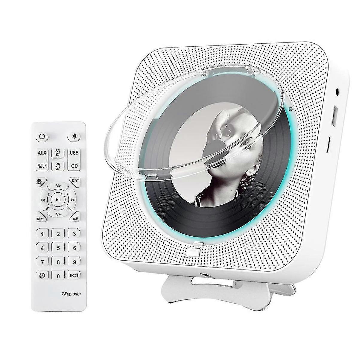 Prenosný Bluetooth CD prehrávač,CD prehrávač na stenu Domáce audio hudobné prehrávače s diaľkovým ovládaním,LCD