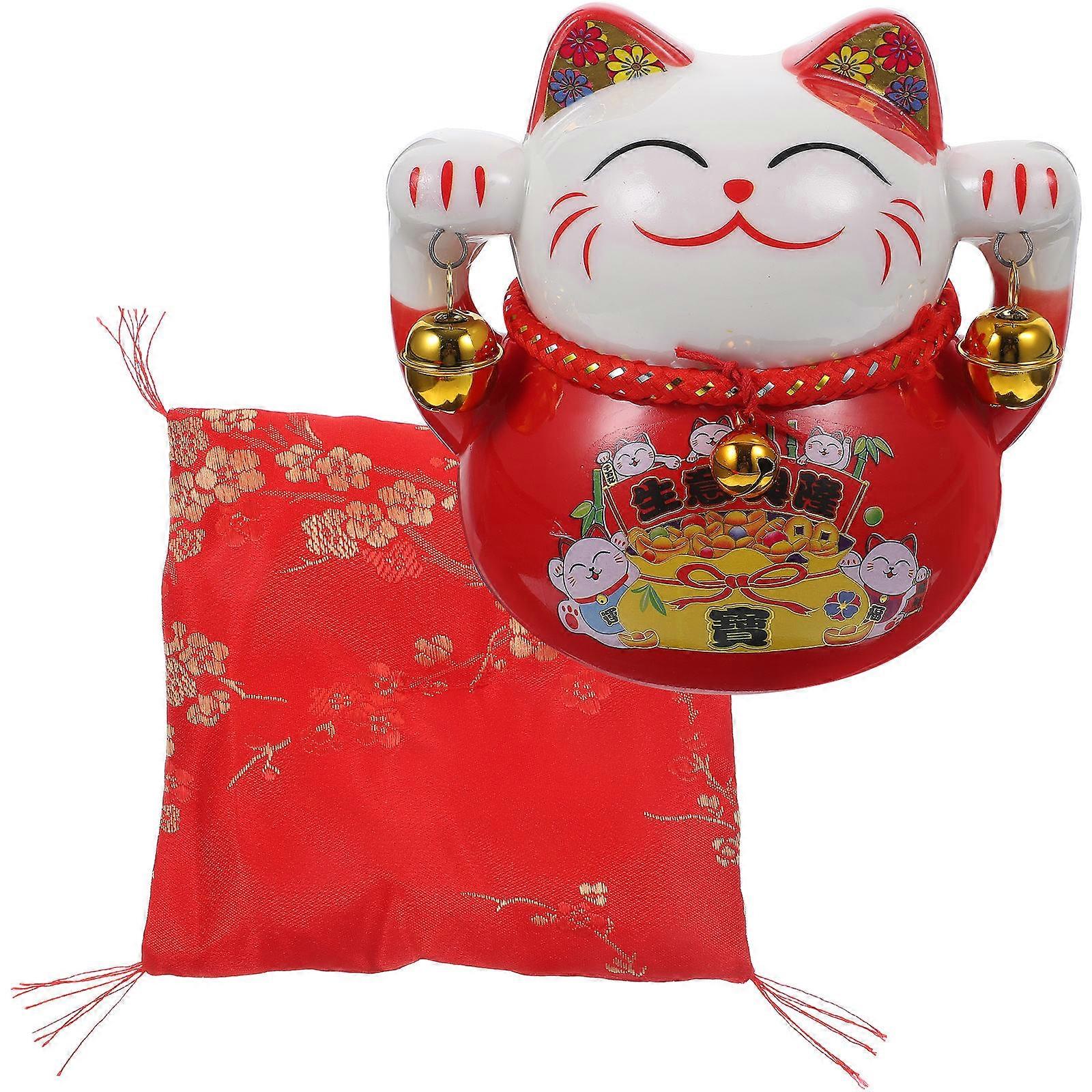 Cute Cat Shaped Piggy Bank Ideal For Birthdays And Christmas Multi Colored Decorative Statue 2Pcs