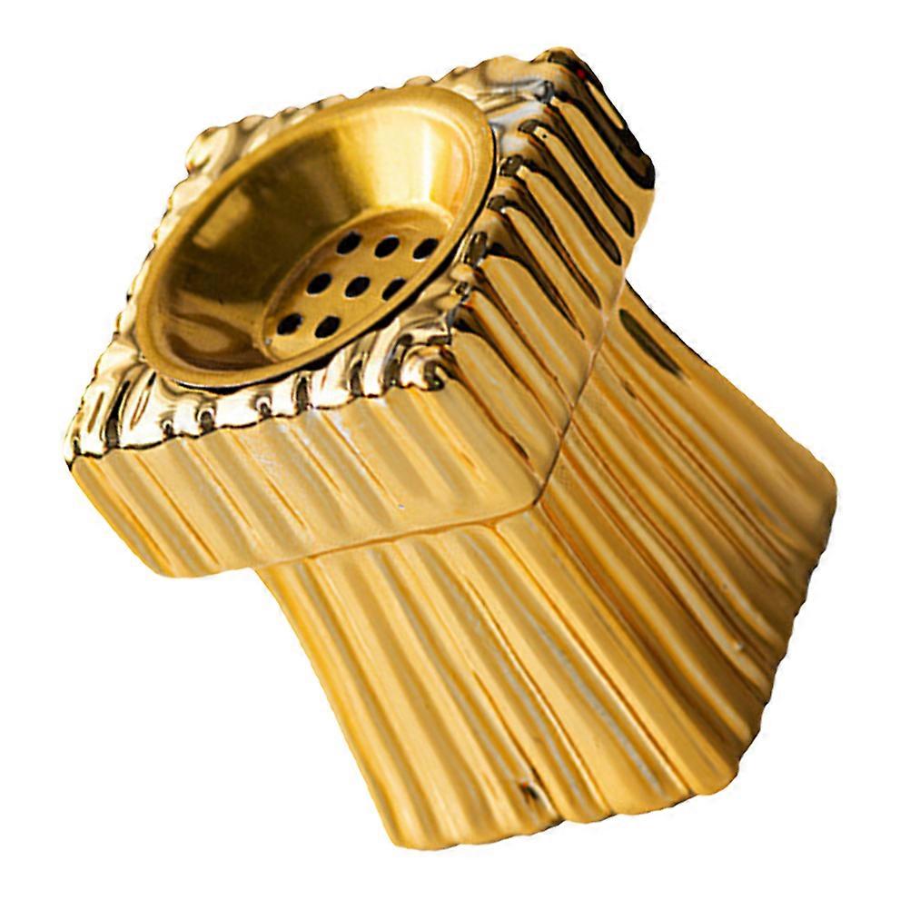 Golden Ceramic Incense Holder Cone Burner for Desktop 3Pcs Set