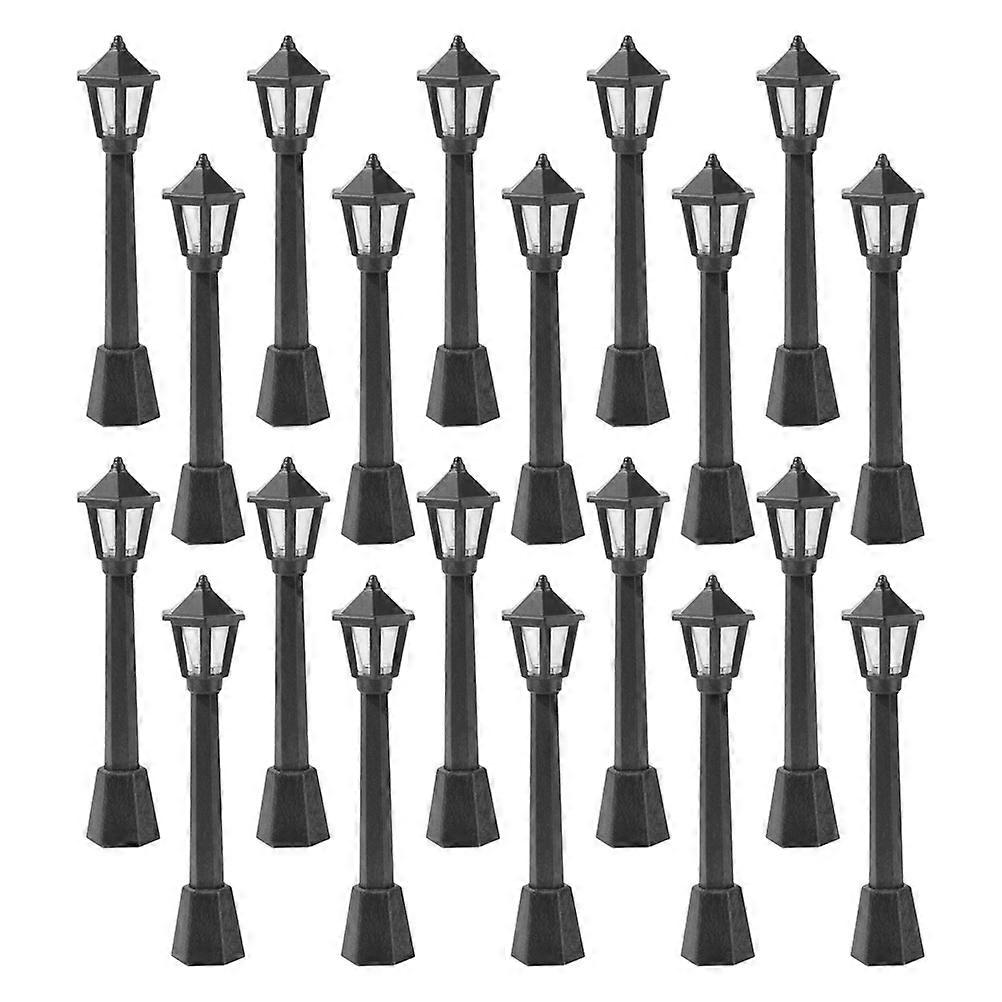 Micro Landscape Light Models Simulation Mini Street Lamp 80Pcs Set