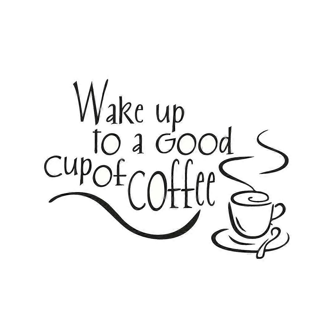 Wall Sticker for Cafe Coffee House Decals 2Sets Black for Decoration