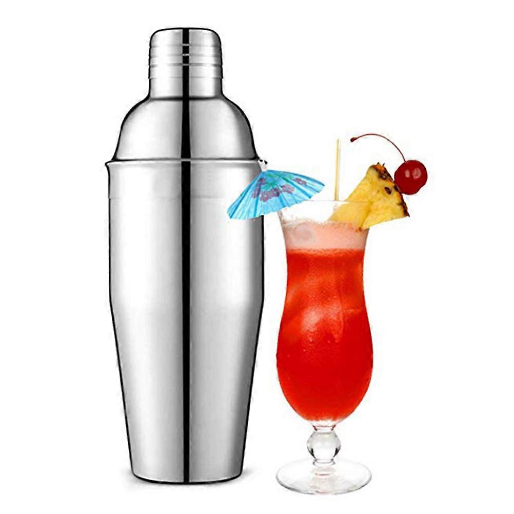 Cocktails Shaker Straining and Serving Tool 550ml Silver 9Pcs