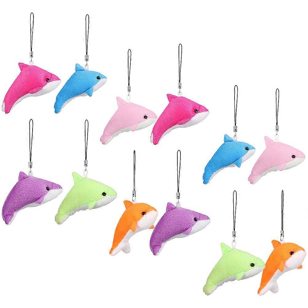 Plush Dolphin Key Chains for Decoration 24Pcs Cartoon Pendants
