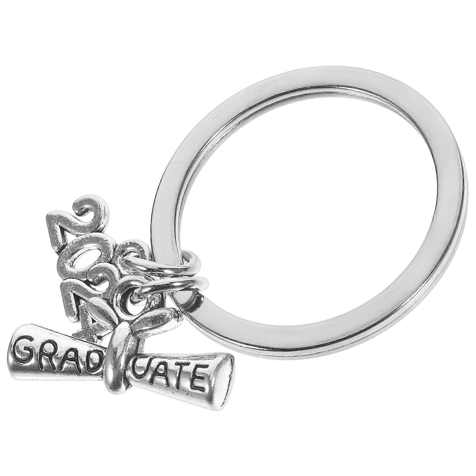 Graduation Keychain Ornament For Graduates Silver Cap And 1Pcs Commemorative Accessory