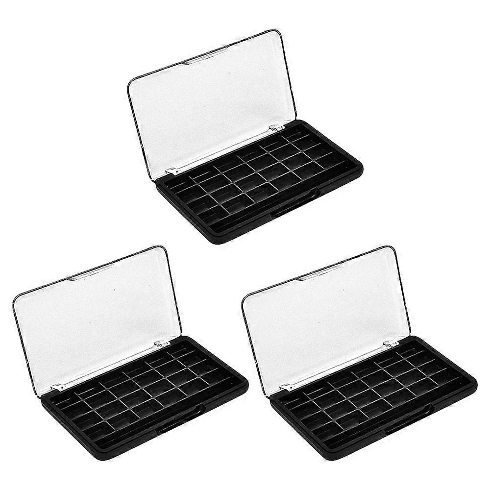 3Pcs Eyeshadow Box DIY Makeup Tray for Storage Black ABS Replacement Case