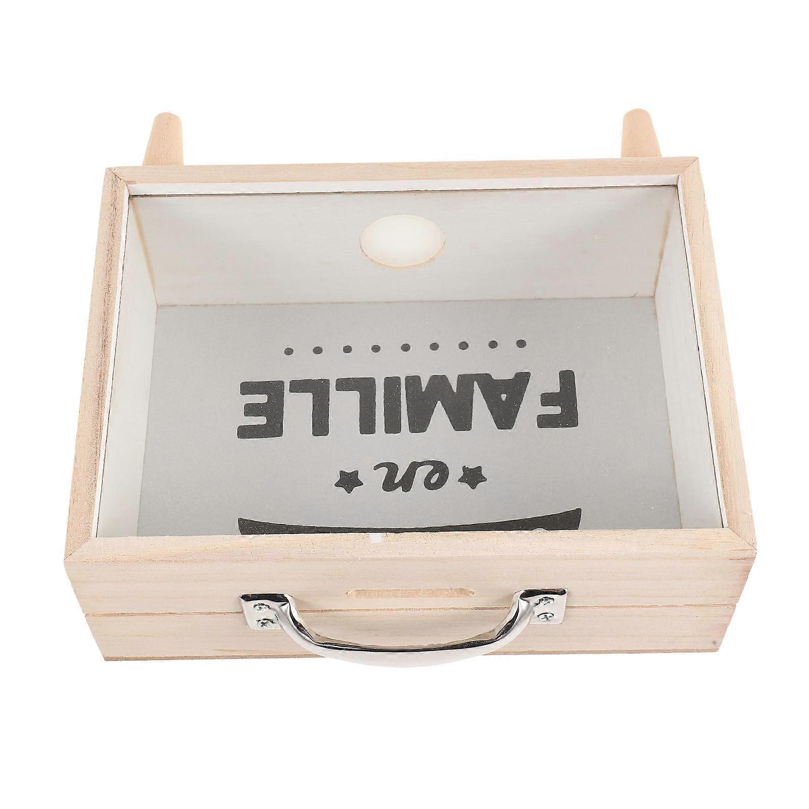 Träspargris för sovrum, myntbank för myntförvaring, 2 st