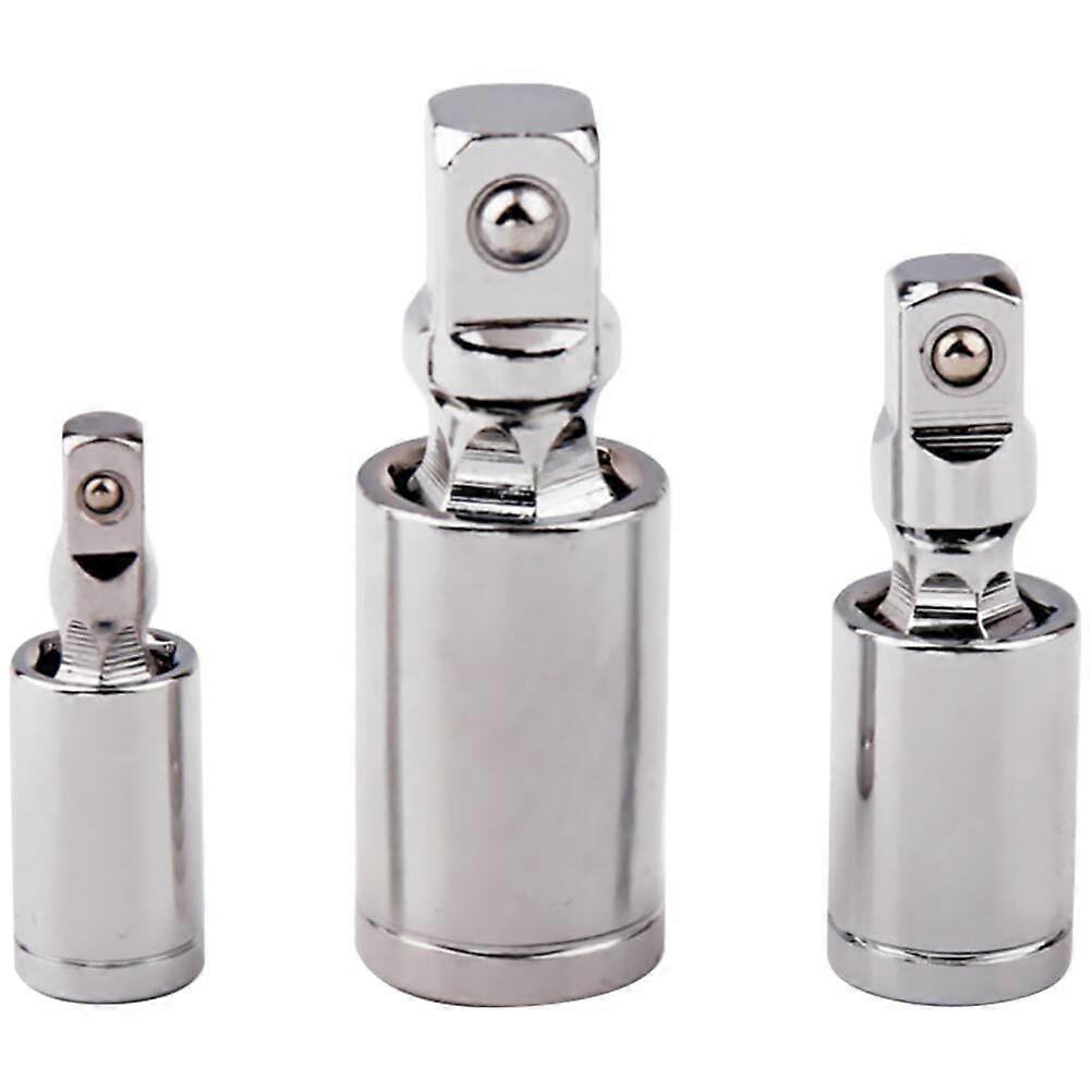 3pcs Universal Joint Sockets Swivel Extension Drive Joints Socket Adapter Sets