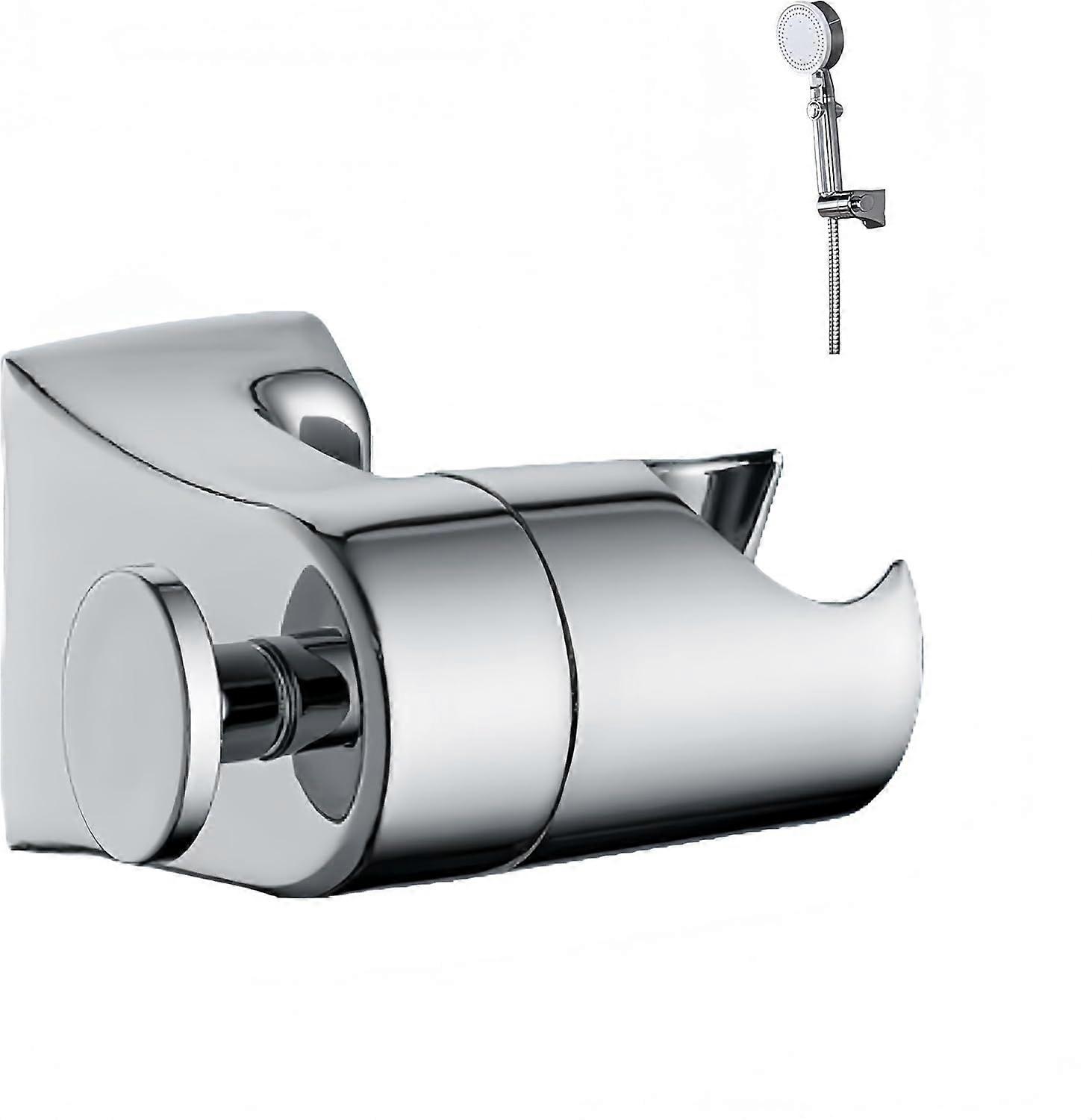 Heavy Duty 360 Adjustable Shower Holder - with Mounting Hardware - Upgraded Shower Head Bracket - Silver