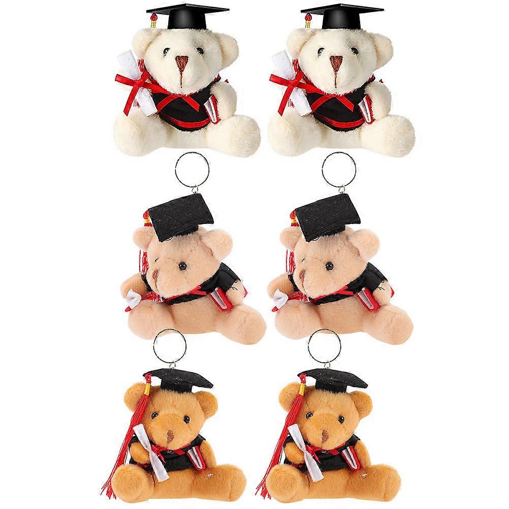 Fluffy Graduation Bear Plush Bear Pendant for Decoration 54Pcs