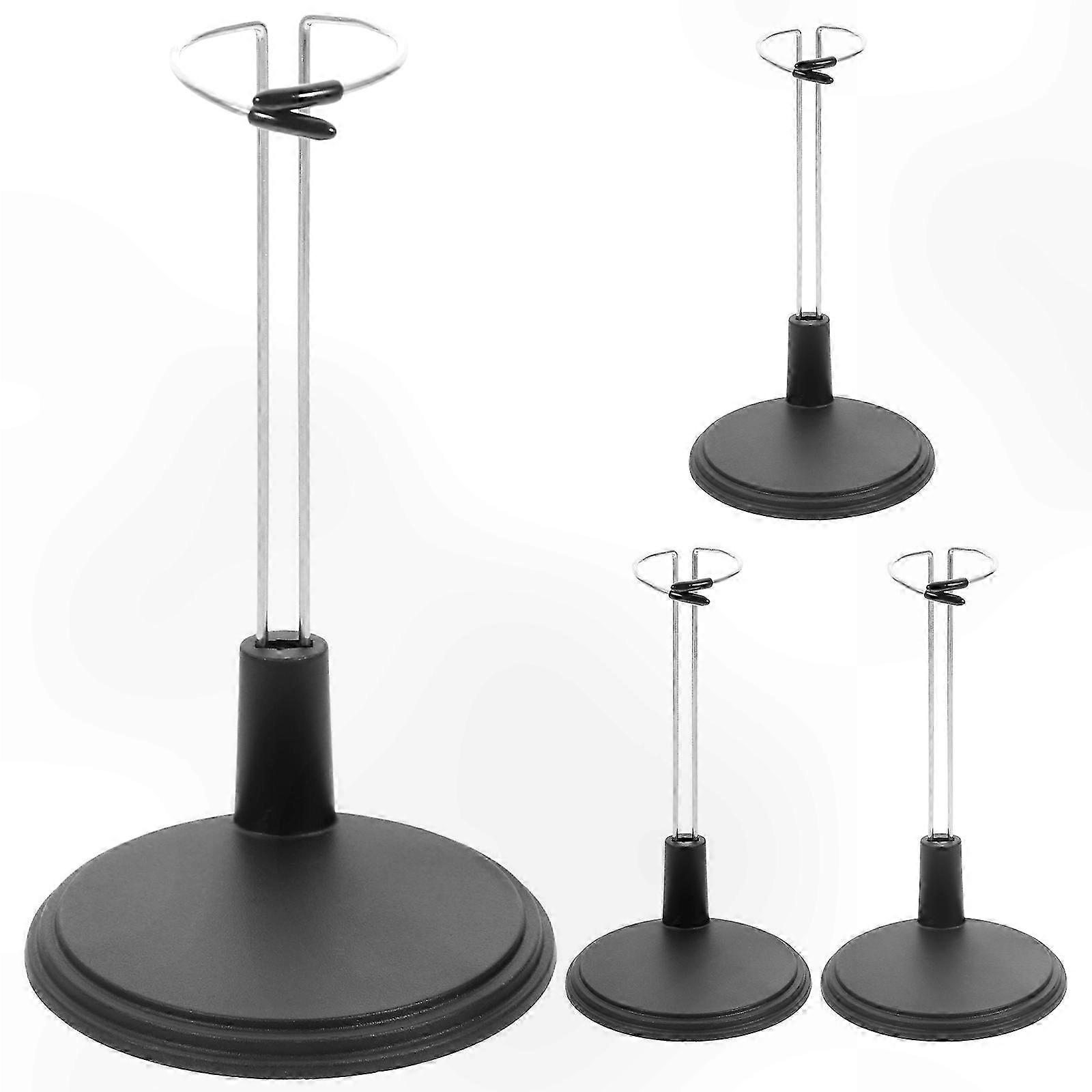 4-Pack Adjustable Display Stand with Height Support for Doll Collections