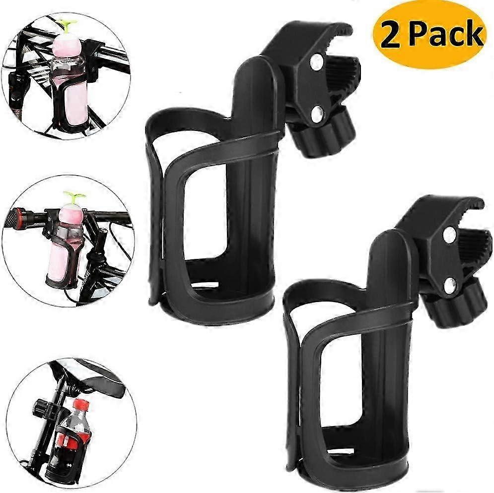 Bicycle Bottle Cages, 2 Pack 360 Degree Rotating Drink Water Cup Holder Universal Stroller Cup Holders for Bikes, Mountain Bikes, Strollers and Wheelc