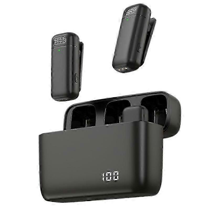 K13 2 in 1 Lavalier Wireless Microphone with USB-C / Type-C Receiver & Charging Station with Type-C Receiver