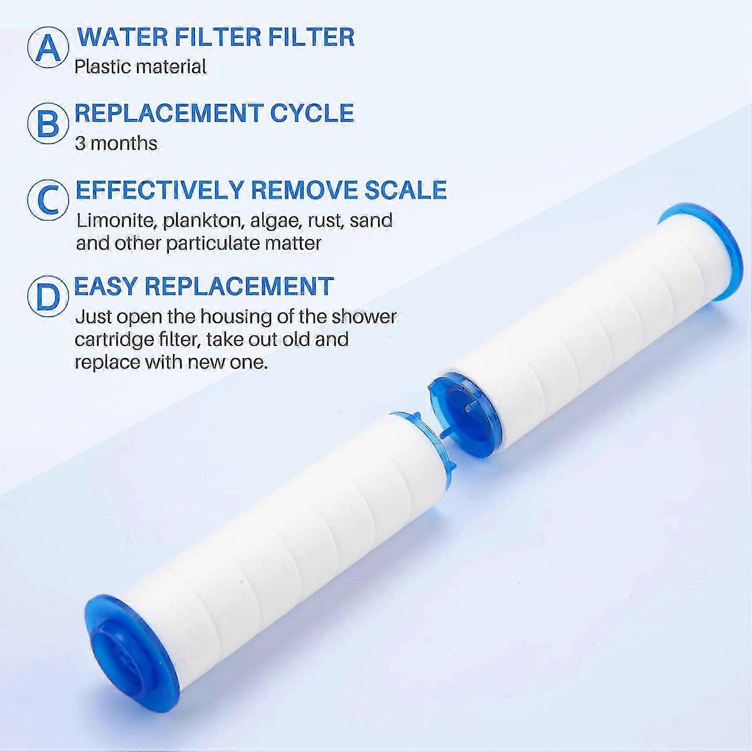 10Pcs Replacement Shower Filter for Hard Water - High Output Shower Water Filter to Remove Chlorine