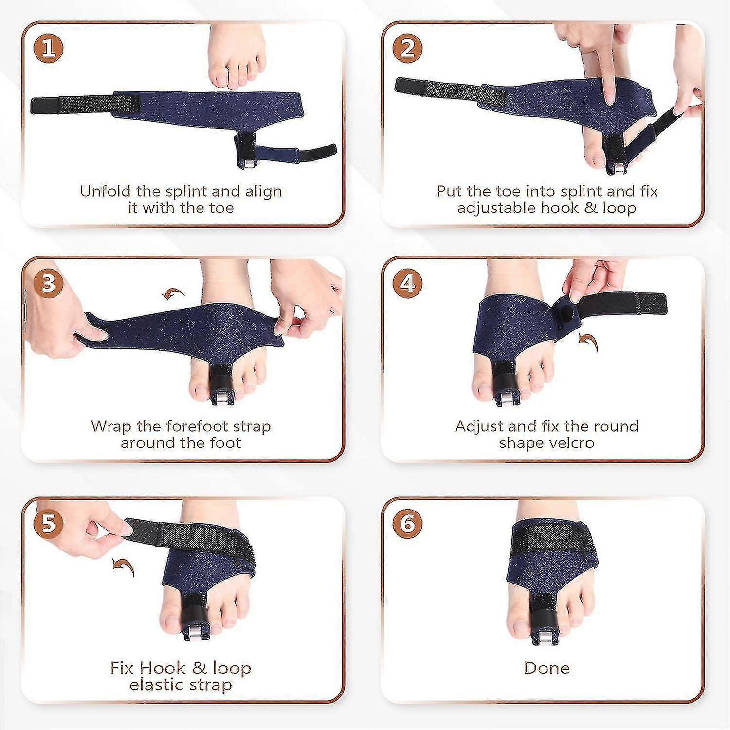 Îndreptător de picioare, Corector de deget ciocan pentru femei bărbați, Atelă de fractură a degetelor de la picioare Corector de fixare a ghearelor de la picioare Corector de curea Suport pentru picioare
