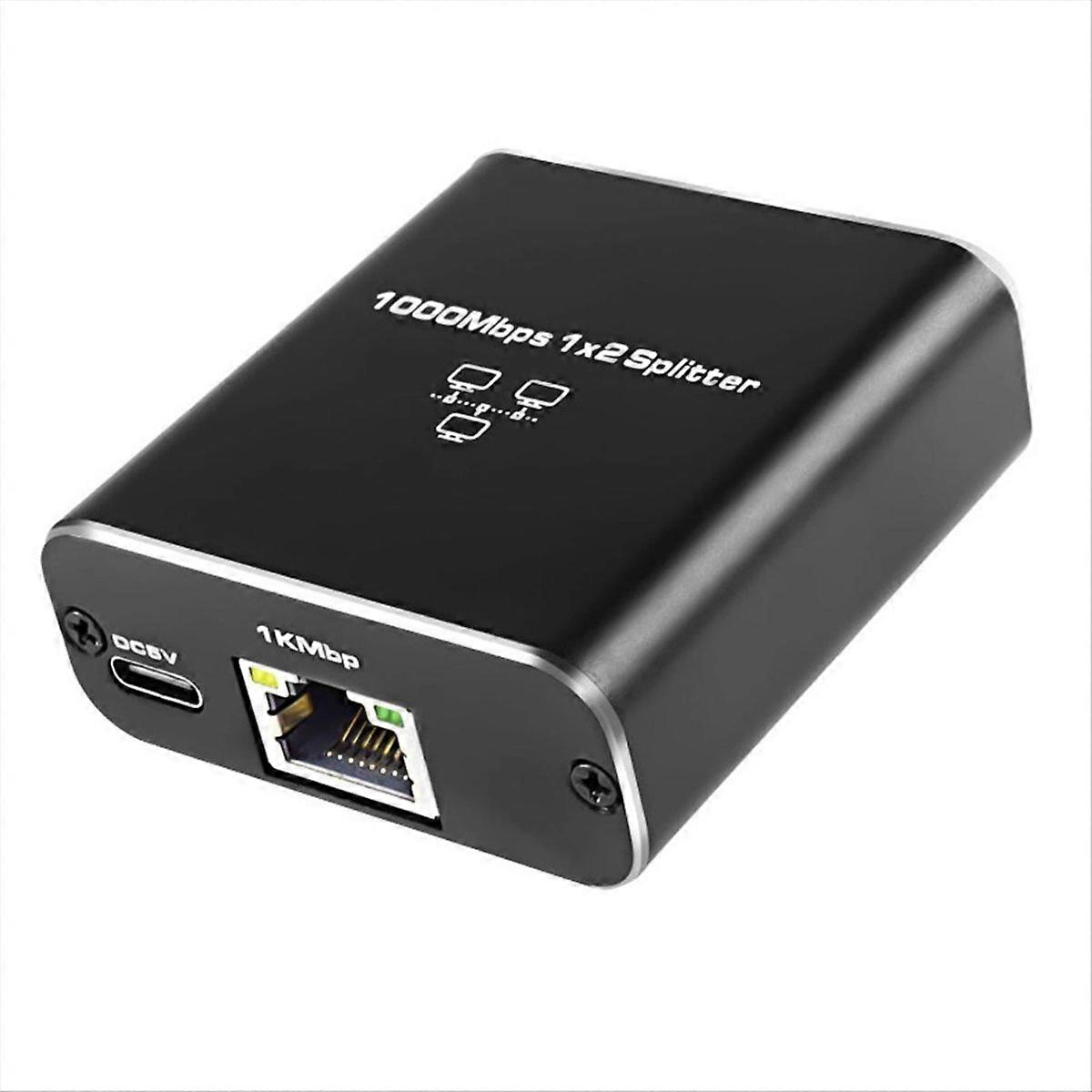 Gigabit Ethernet Splitter 1 to 2 1000Mbps RJ45 LAN Internet Splitter