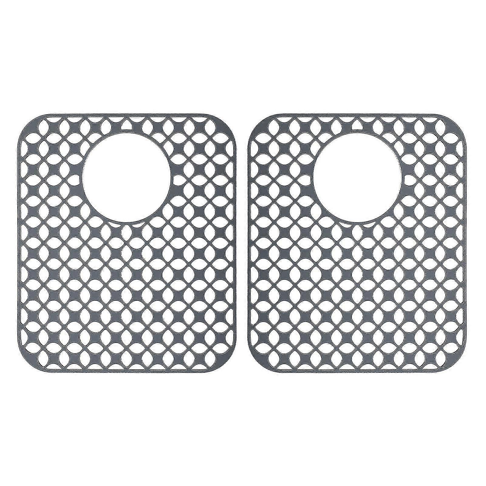Silicone Sink Mat Kitchen Sink Protector Grid Accessory Non-slip Sink Mats 2pcs