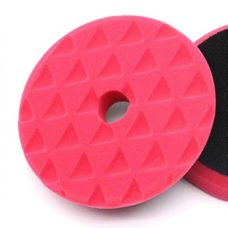 Polish Machine with Triangle Sponge Disk for Car Polishing Pad 5in Red - Waxing and Buffing Drill Adapter