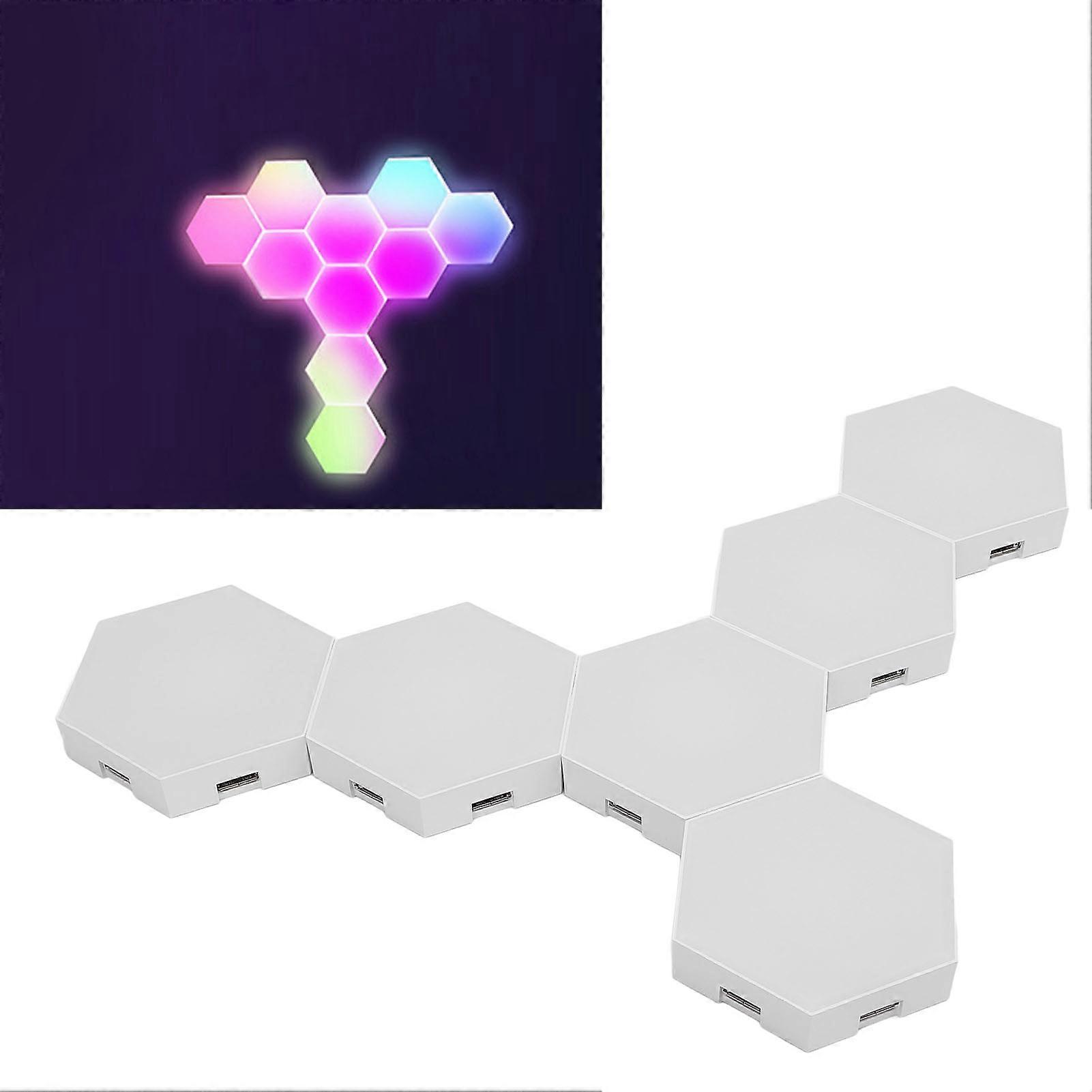 6 Sets Bluetooth Hex Wall Light RGB 16 Million Colors Music Sync APP Remote Control LED Light Panel 