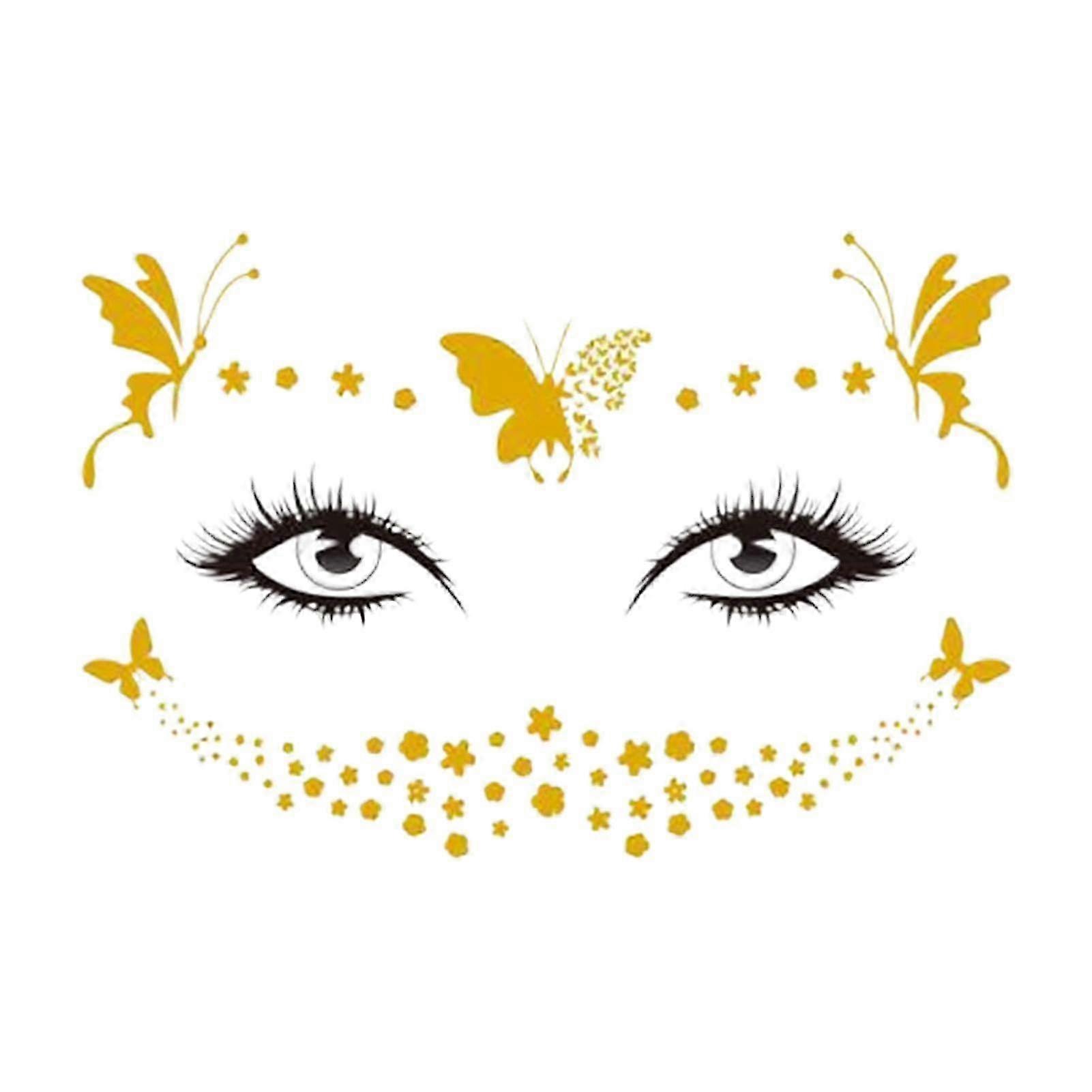 Temporary Face Stickers Waterproof Face Decals Colorful Multipurpose Accessories for Halloween and Cosplay VS-015