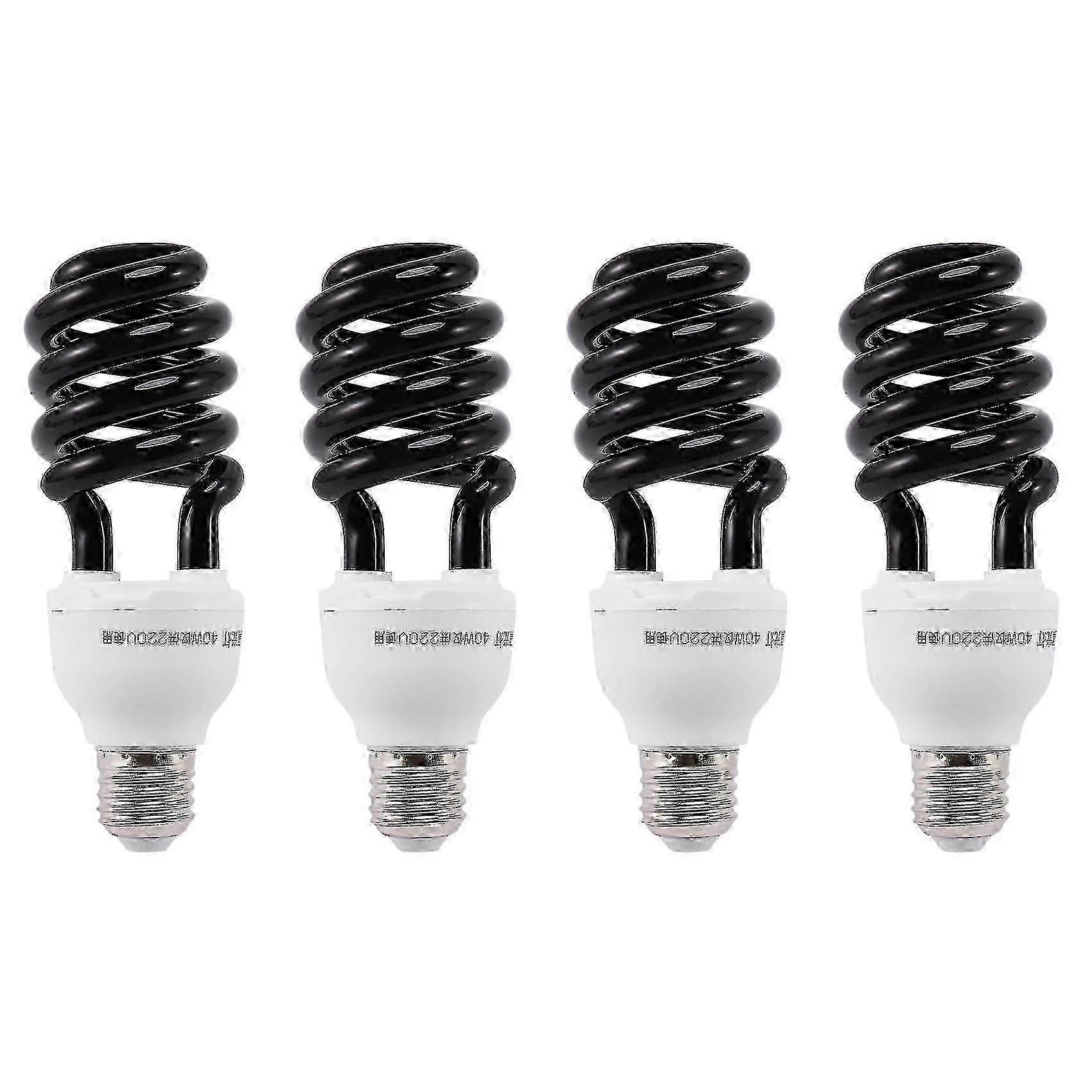 4x E27 40w Uv Blacklight Cfl Spiral Bulb 220v