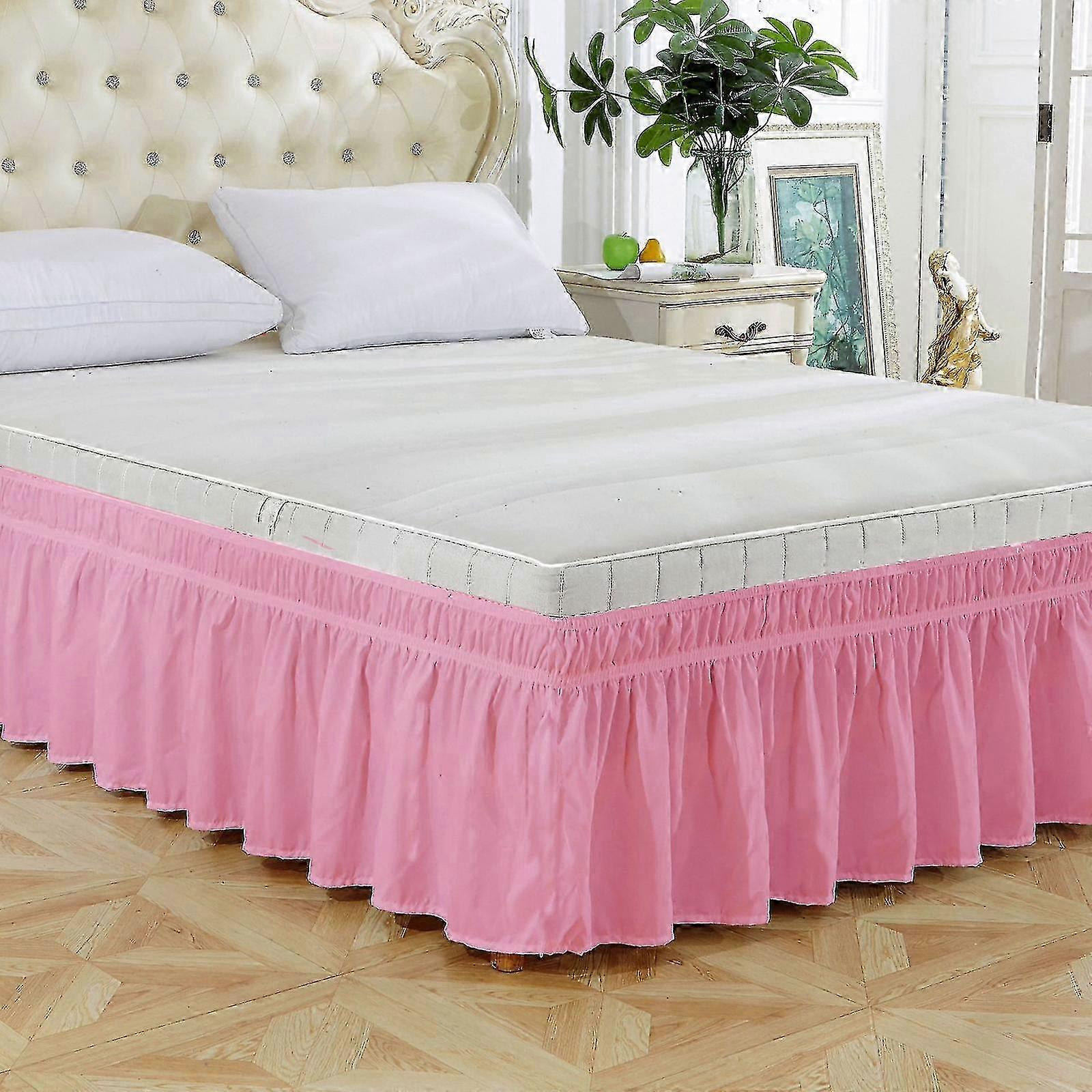 klaring ensfarget sengeskjørt med elastisk bånd sengeskjørt for enkeltseng f54