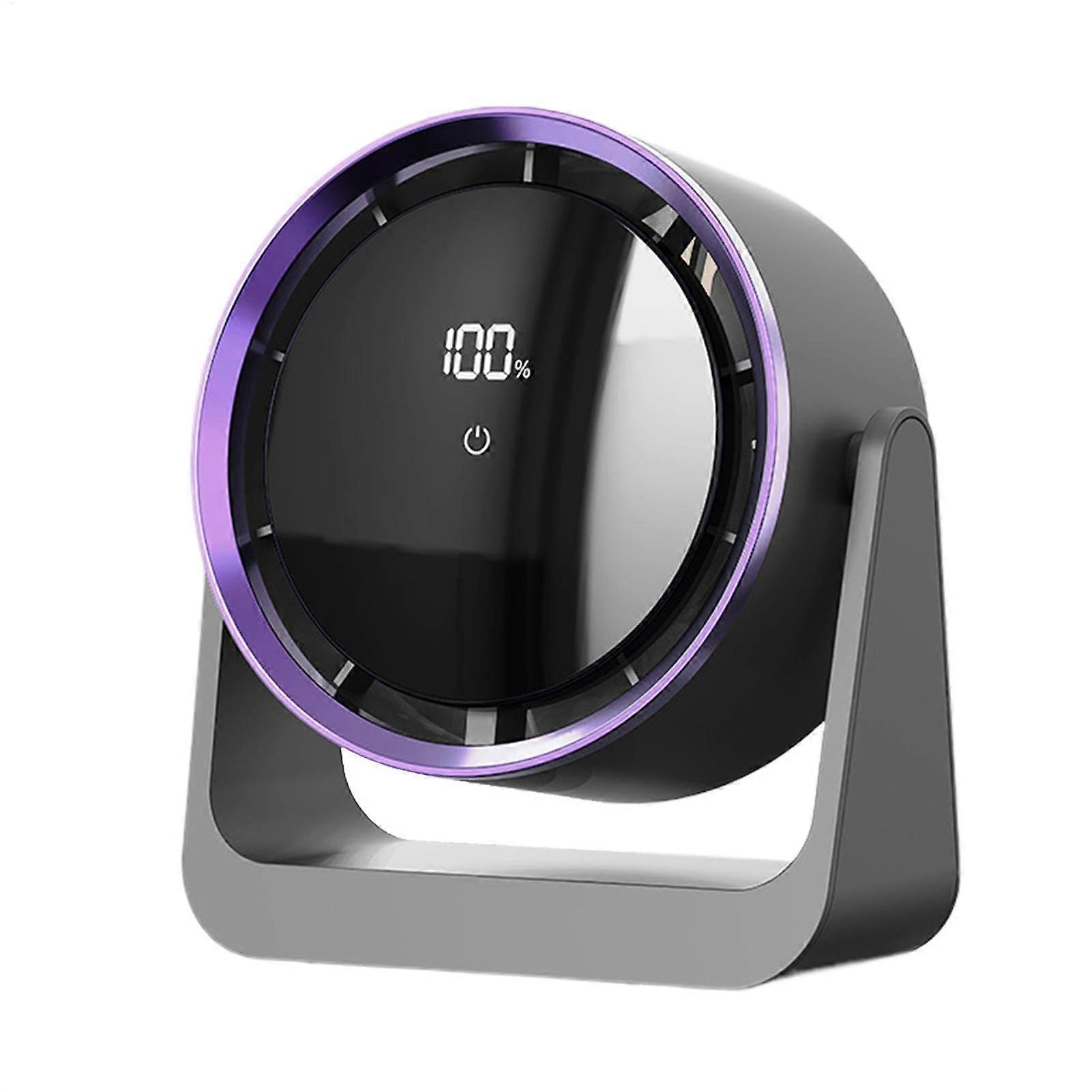 Desk Fan USB Rechargeable Portable Silent Gray Wall Mount Bedroom Light