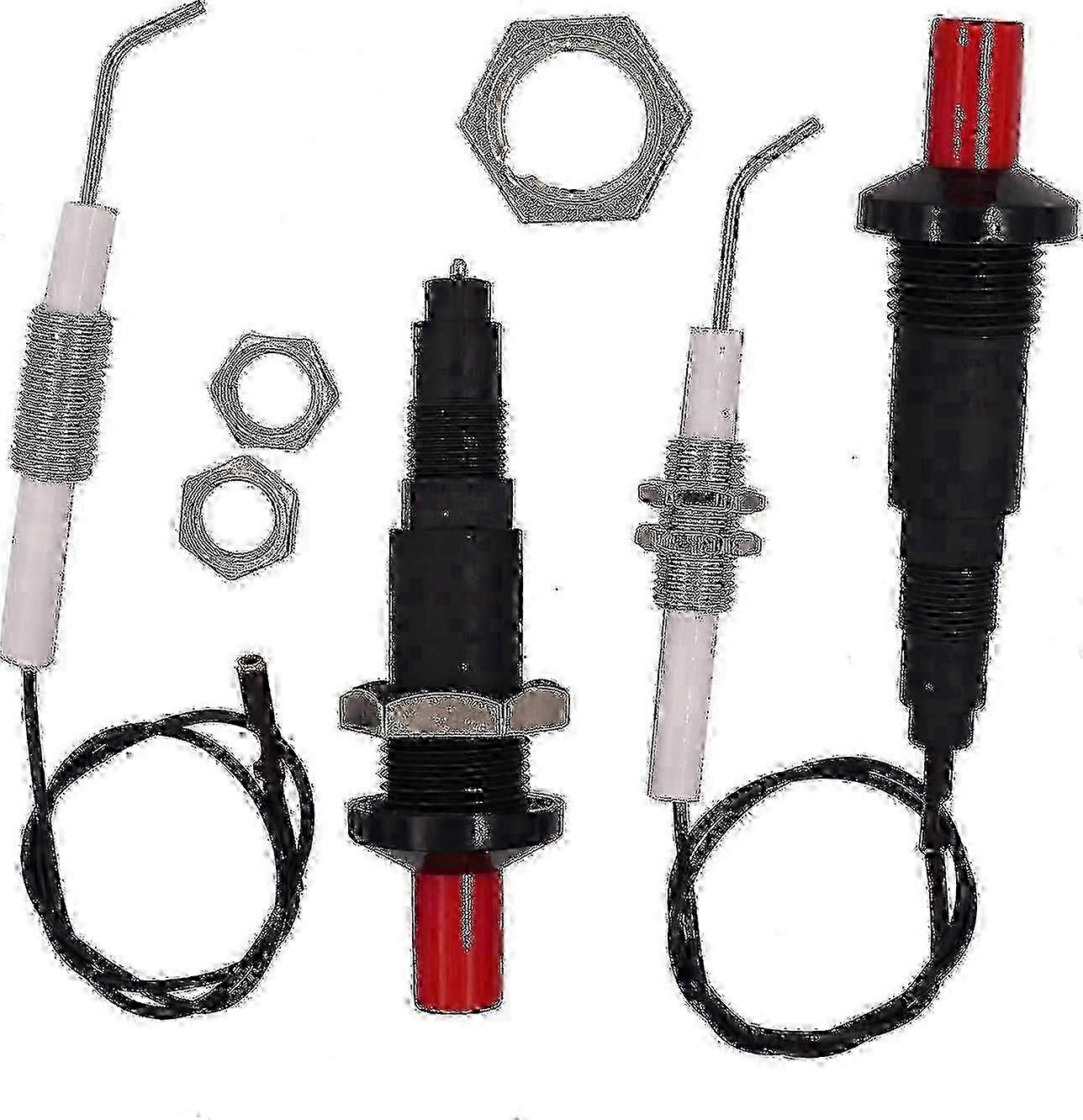 2 Pack Piezo Igniter Gas Grill Igniter With Push Button Universal Threaded Ceramic Electrode 30cm - JA