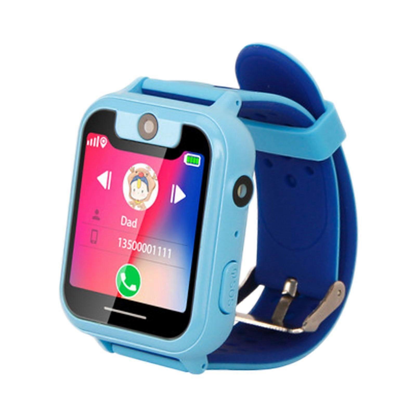 Kids GPS LBS Positioning Phone Watch With Camera, Flashlight, Language Support, Blue, Ages 812, One Size