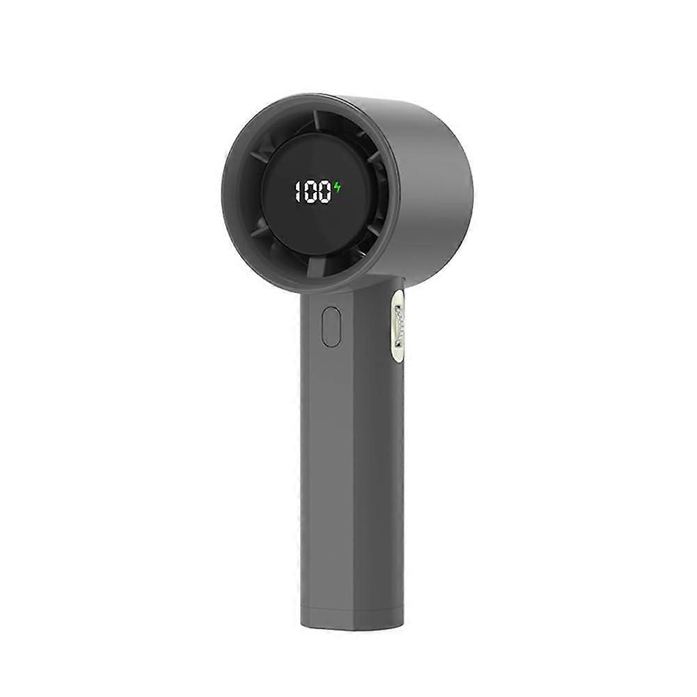 Handheld Fan USB Charging  Speed Digital Display Dark Gray Desktop Fan