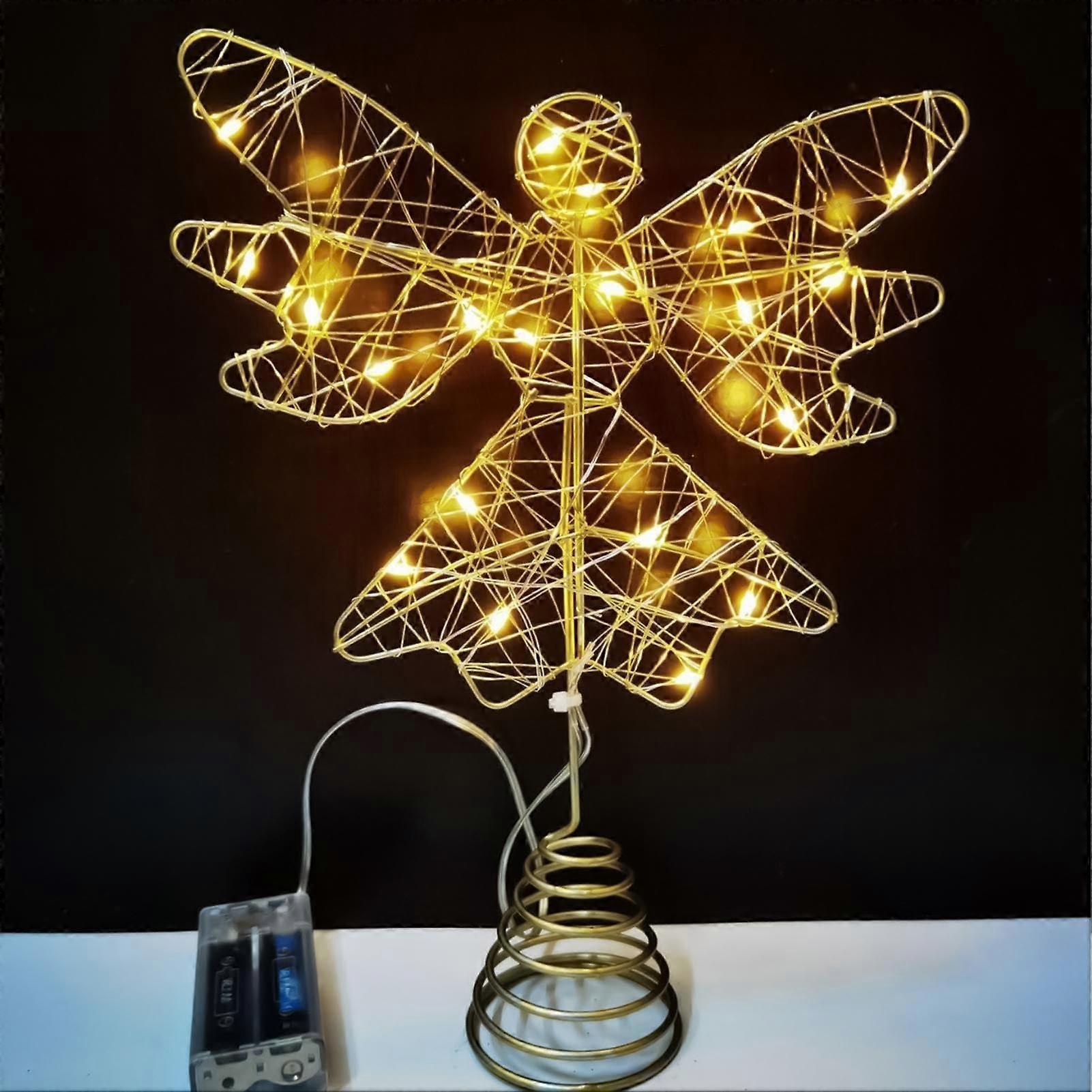 Light Up Christmas Tree Topper 25x20 cm | Battery Operated Party Decorations, Soft Illumination, Patio Garden