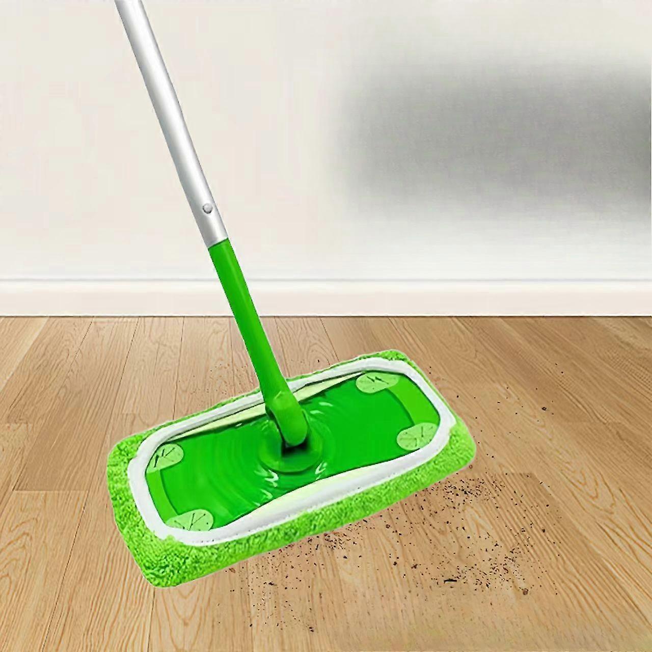 Green Microfiber Mop Cloths with Rubber - 3pcs, Washable and Reusable for Flat Mops