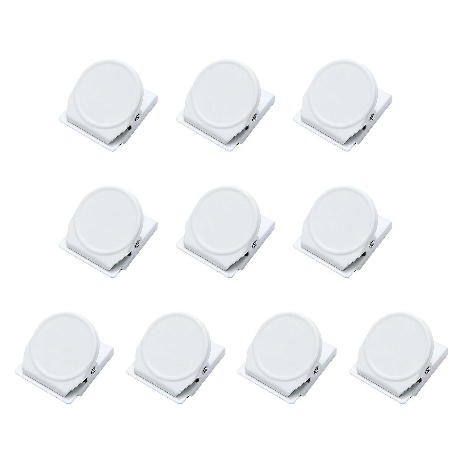 10 Pieces Round Magnetic Document Clips Secure Metal File Holders For Office Institution Use  White