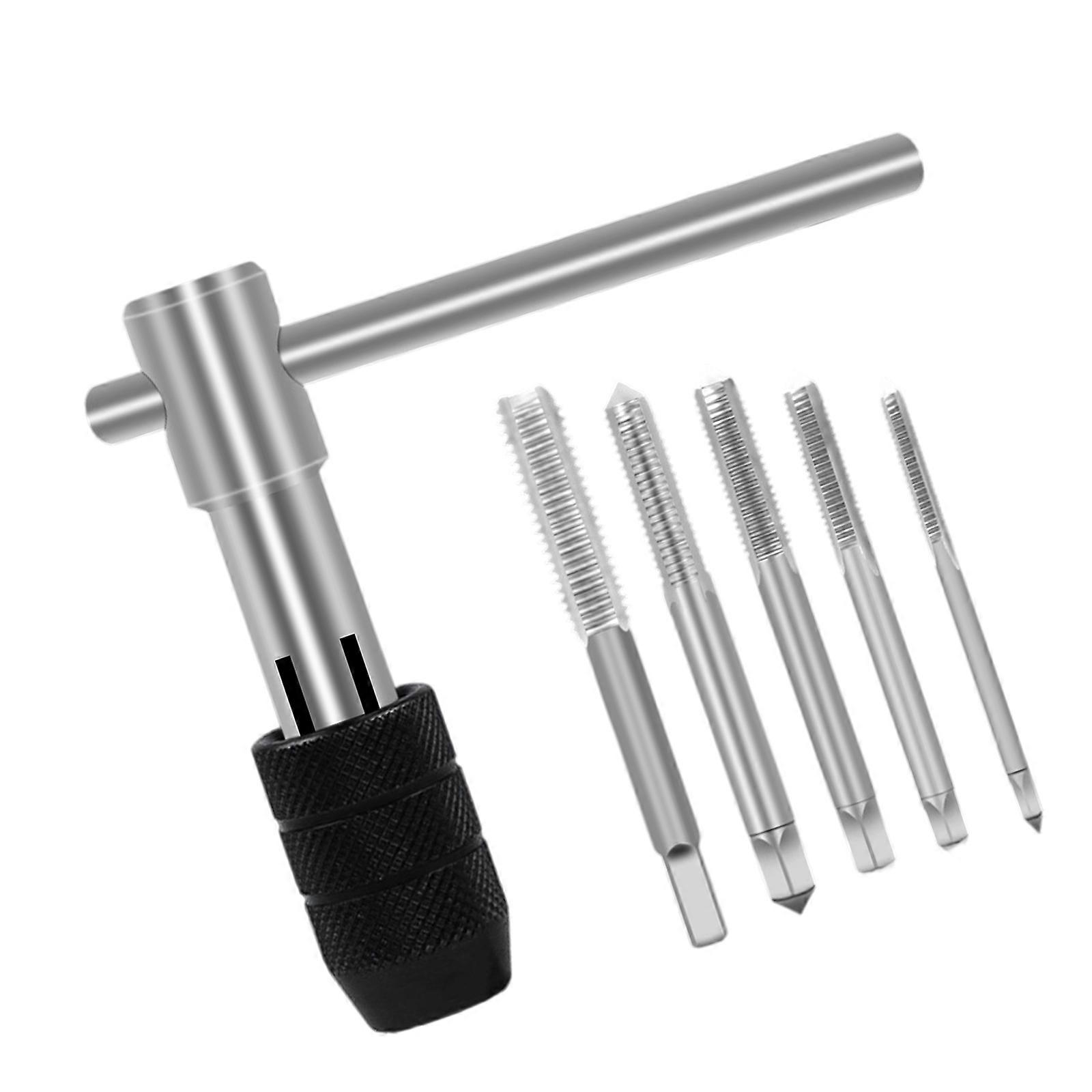 Versatile Manual Tap And Dies Kit T-Handle Tap Wrench Alloy Steel Construction For Standard Thread Creation Multicolor