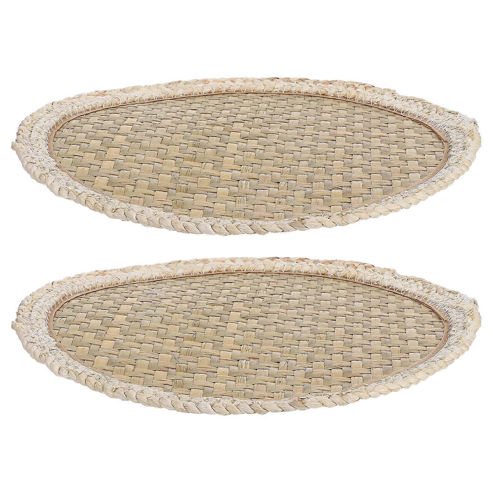 Placemats for Heat Resistant Use 2Pcs Rustic Woven Dining Mats
