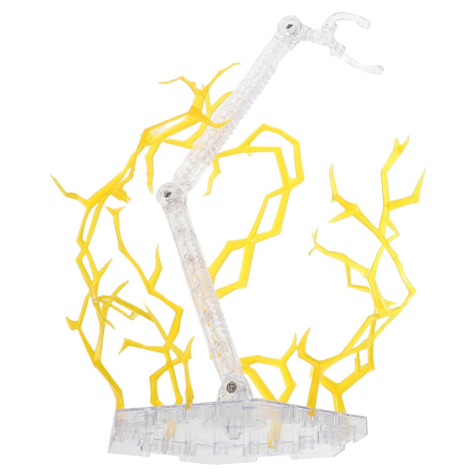 Yellow Plastic Action Figure Stand for Display and Posing Adjustable Support
