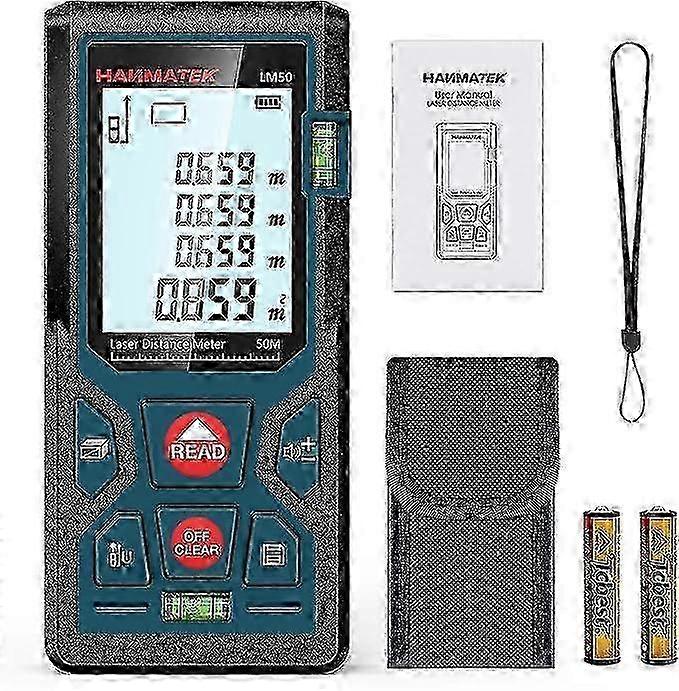 Digital Laser Distance Meter - 50m Range LCD Backlight