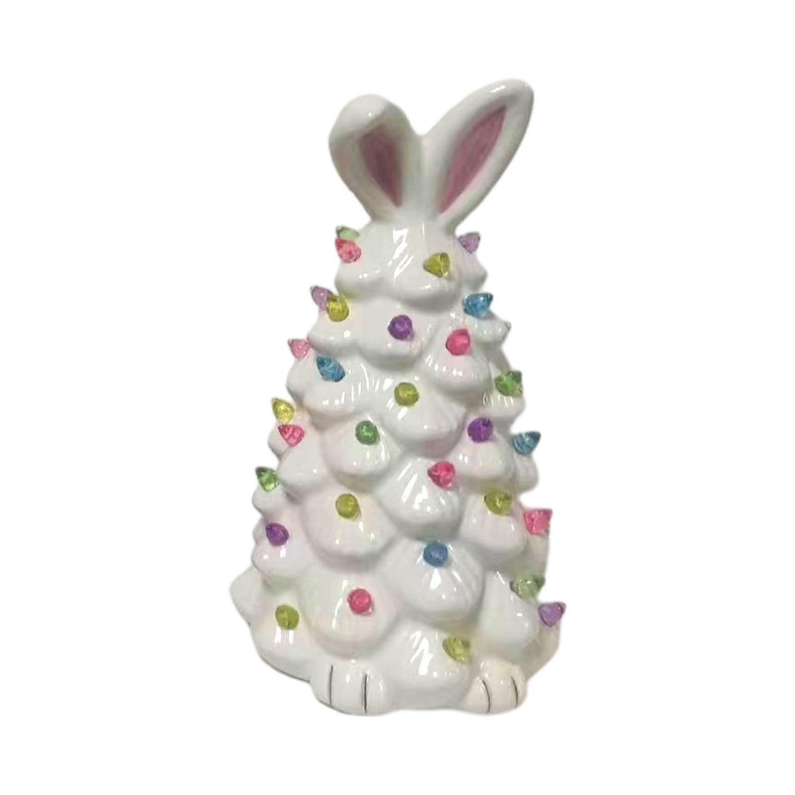 Glowing Bunny Tree Easter Decorations, Compatible with Ympuoqn, for Indoor, Bedroom, Office - Tabletop Rabbit Tree, Basket Stuffers