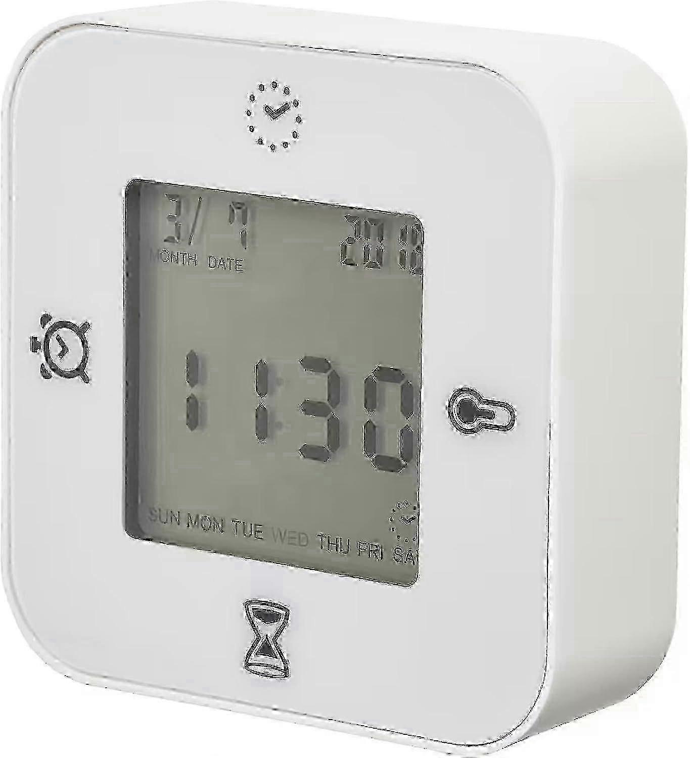 Clock/Thermometer/Alarm/Timer, 4 Functions Desk Clock (white)