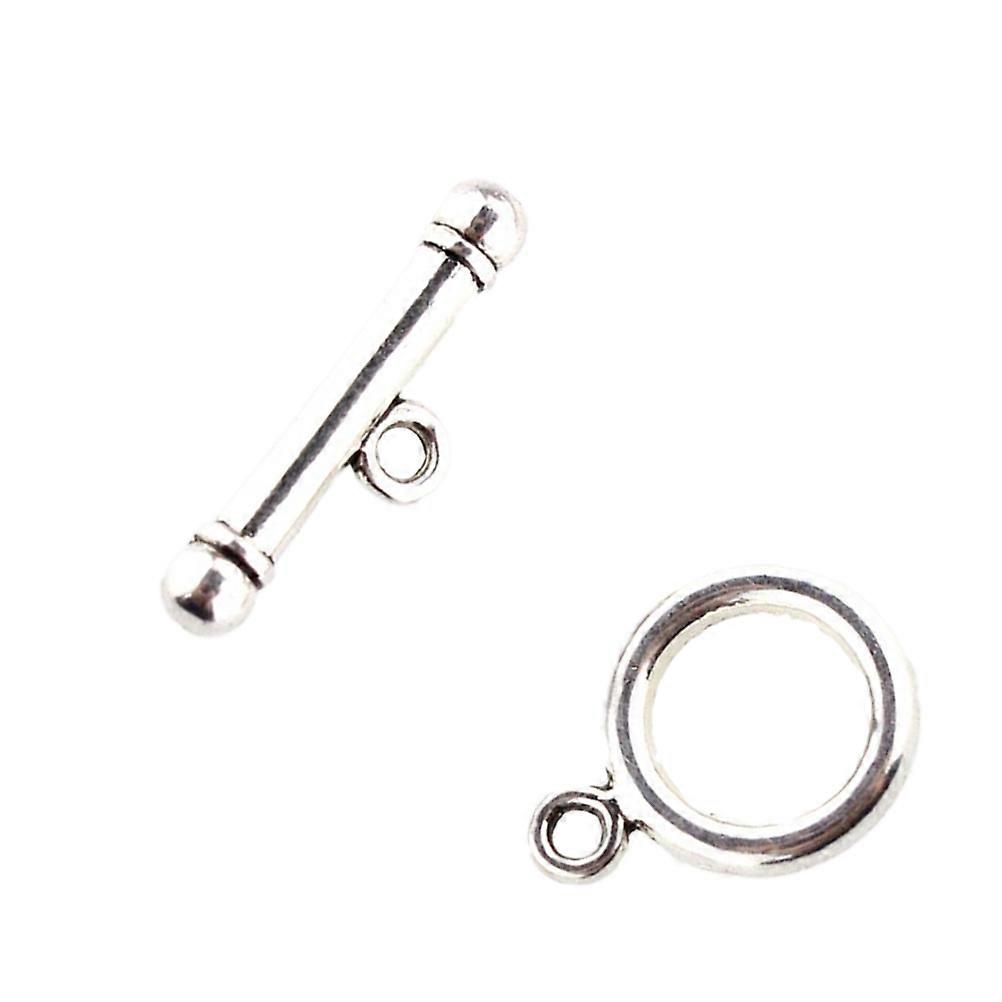 Vintage Silver Toggle Clasps Connector for Bracelet Connecting 130Pcs Set