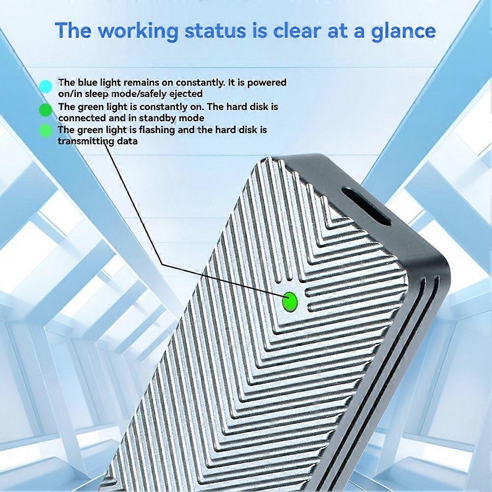 M.2 Solid State Mobile Hard Disk Box 10Gbps Dual Protocol NVMe/NGFF External Box USB3.2 M.2 SSD Enclosure