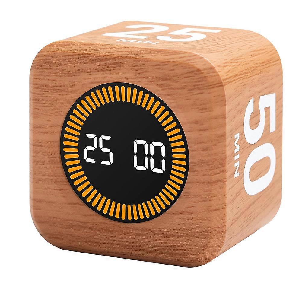 Rotating Productivity Timer 5, 25, 10, 50 Minutes Preset, Desk Cube with Sensor for ADHD, Mute Funct